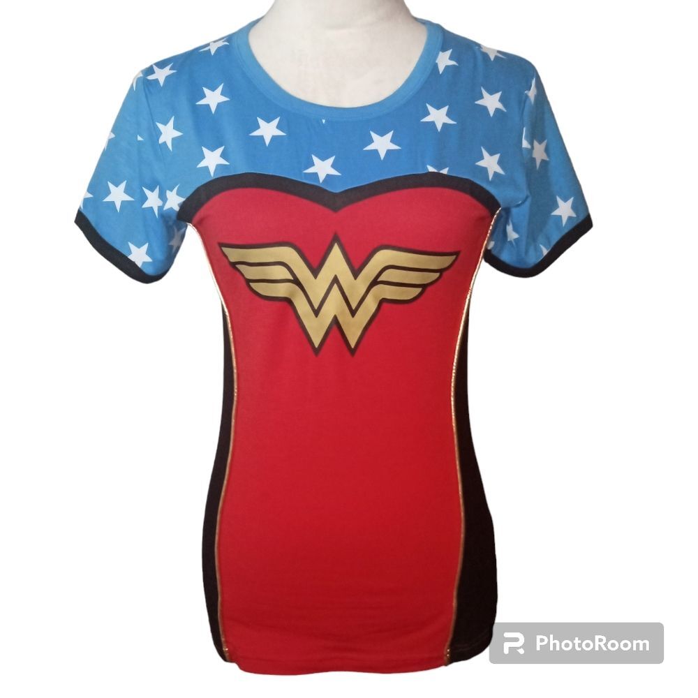 DC Comics Woman's Blue Wonder Woman Costume Tee Shirt Size S